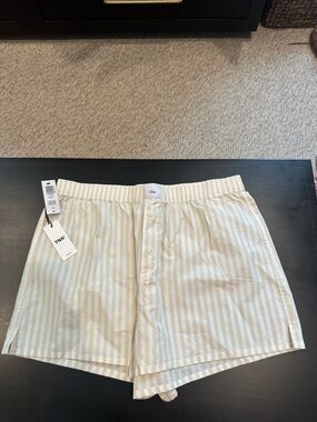 TNA Striped Boxer Shorts in Cream and White